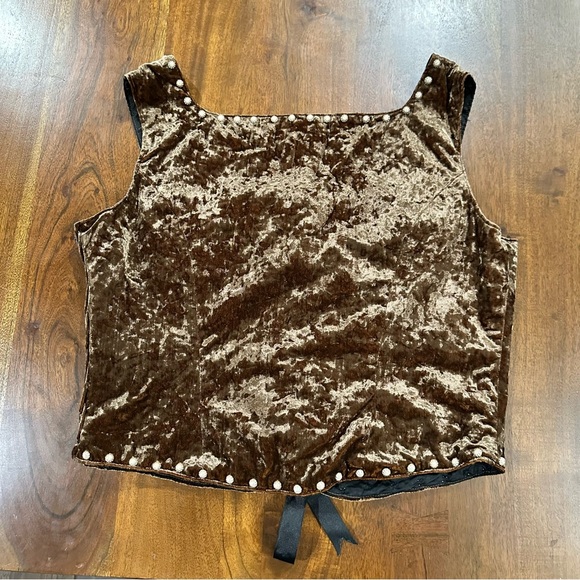 Patricia Wolf Velvet Corset Lace Up Style Ren Faire Festival Top Size 18 - Picture 2 of 5